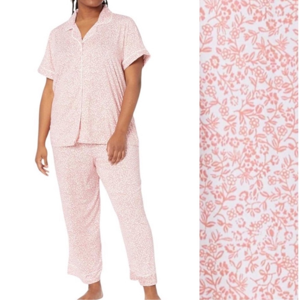 DRAPER JAMES Linda Pajama Set Fall Vines Blush Pink Floral NEW With Tag Size 1X